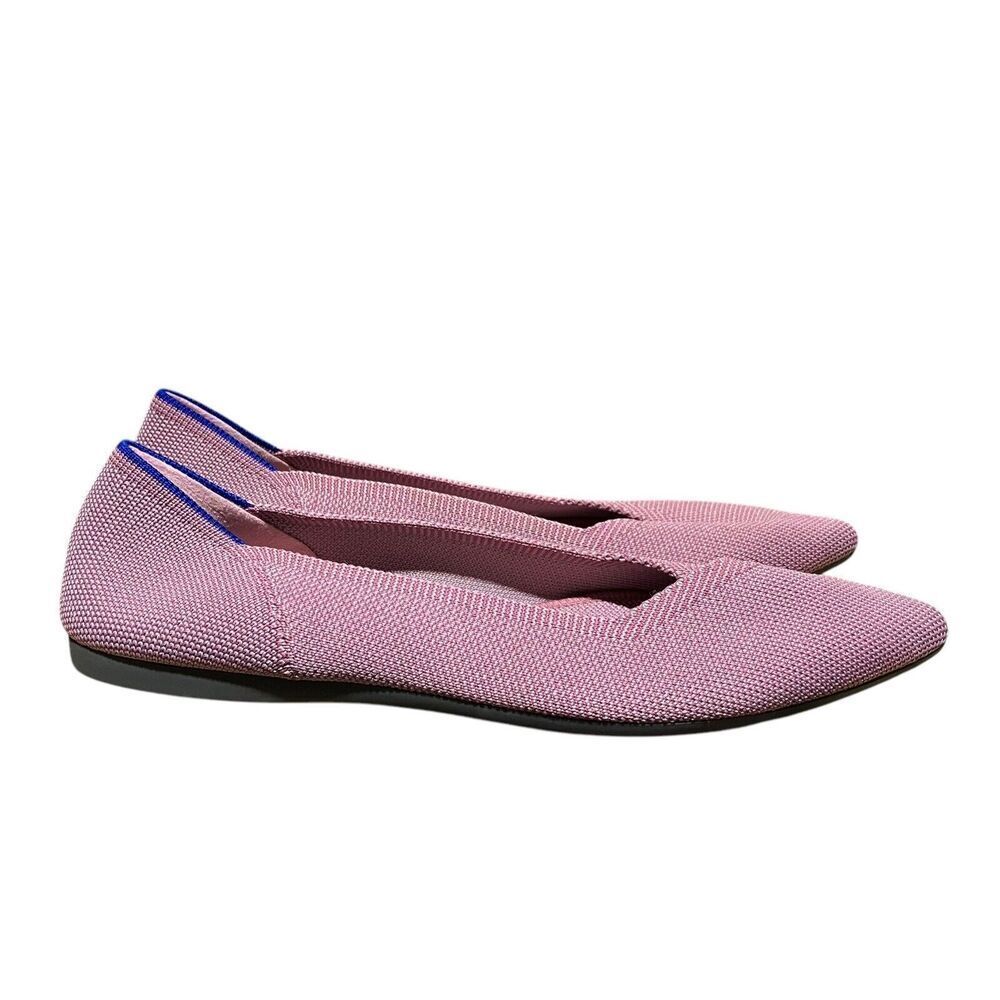 Rothys Flats Womens 8 Pink The Point Slip On Shoes Rosebud Washable Knit Spring - Picture 2 of 10